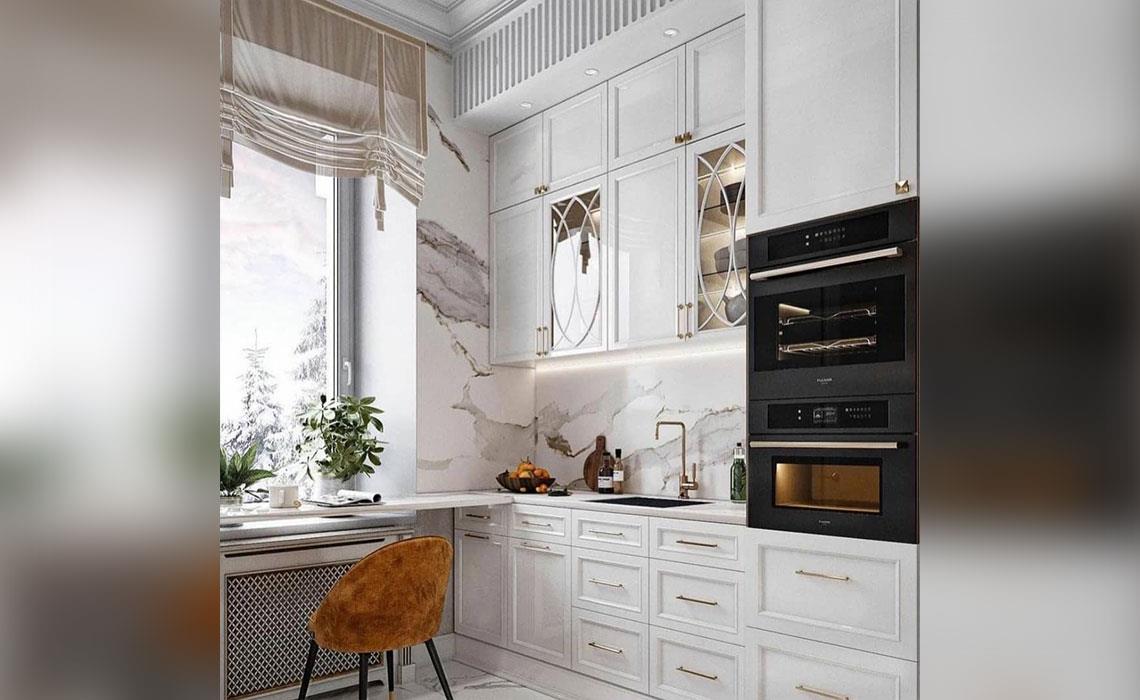 طراحی آشپزخانه نئوکلاسیک دکوراسیون آریا اصفهان شاهین شهر