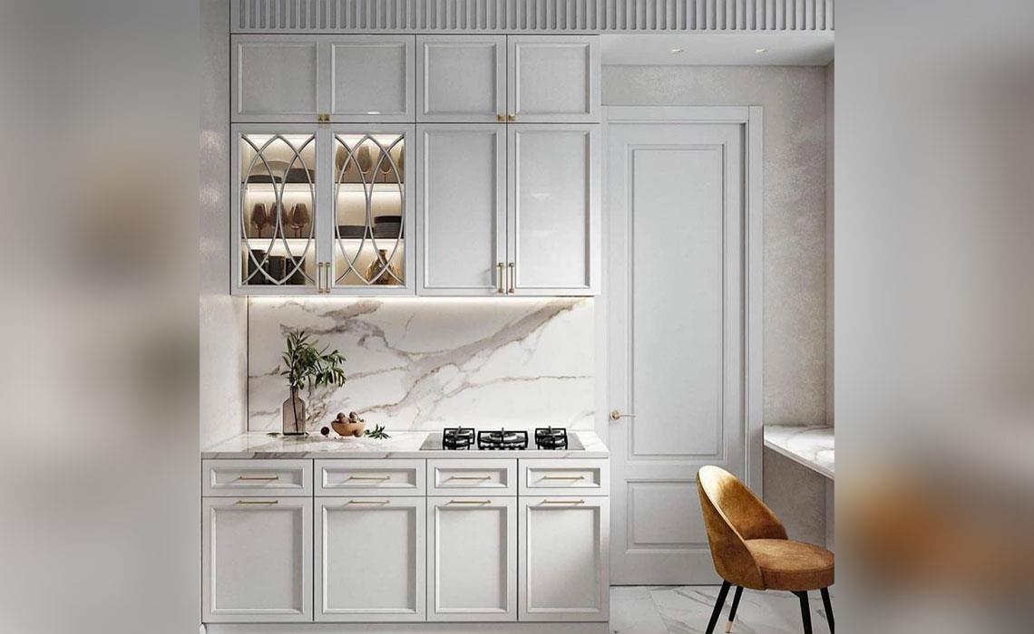 طراحی آشپزخانه نئوکلاسیک دکوراسیون آریا اصفهان شاهین شهر