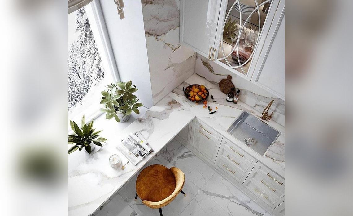 طراحی آشپزخانه نئوکلاسیک دکوراسیون آریا اصفهان شاهین شهر